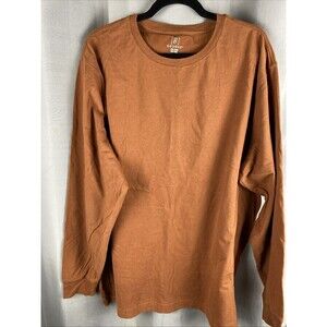 George Men's Sz 3XL Rust Brown Long Sleeve T-Shirt